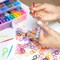 17500+ Rubber Loom Bands with 3 Layer Pink Container, 28 Colors, 600 S-Clips, 352 Beads, 40 Cartoon Pendant, Bracelet Making Refill Kit for Kids